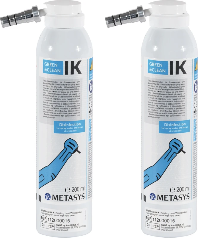 GREEN&CLEAN IK Packung 2 x 200 ml Sprühdose, für die Kupplung Hand- und Winkelstücke