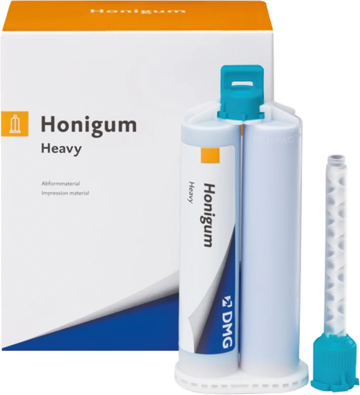 Honigum Heavy Vorteilspackung 8 x 50 ml Doppelkartusche Heavy, 16 Automix-Tips