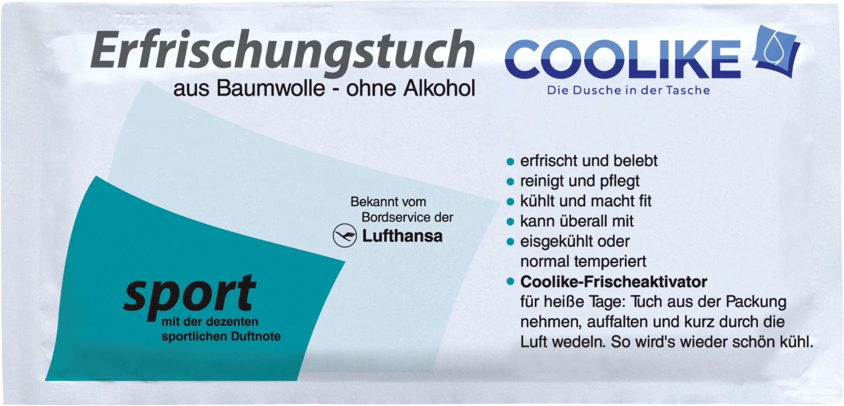 Erfrischungstücher Karton 50 Stück Sport