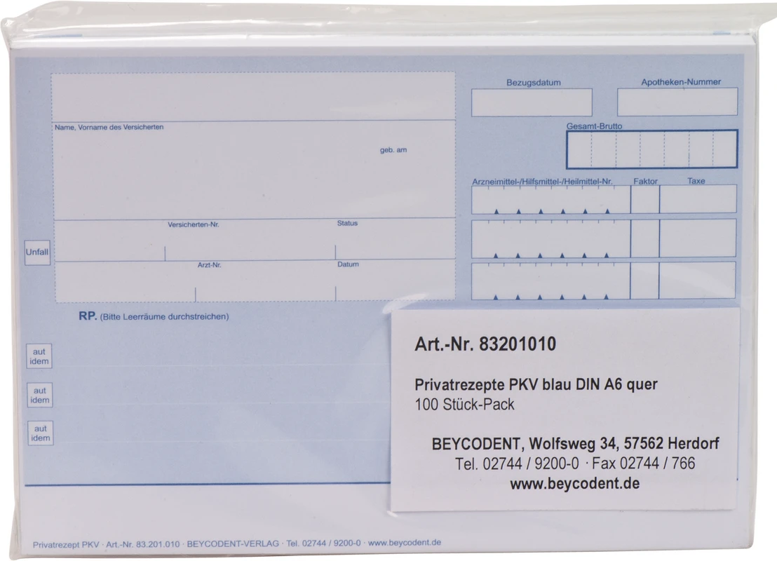 Privatrezepte der PKV Beycodent