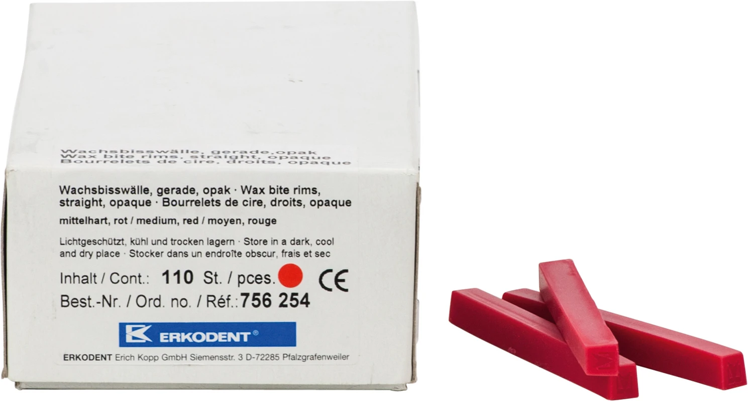 Wachsbisswälle gerade Packung 110 Stück mittel, rot