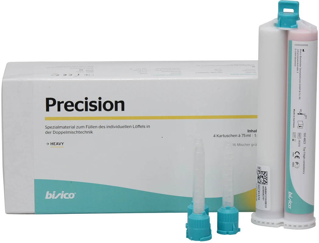 bisico® Precision Packung 4 x 75 ml Doppelkartusche heavy, 16 Mischer grün