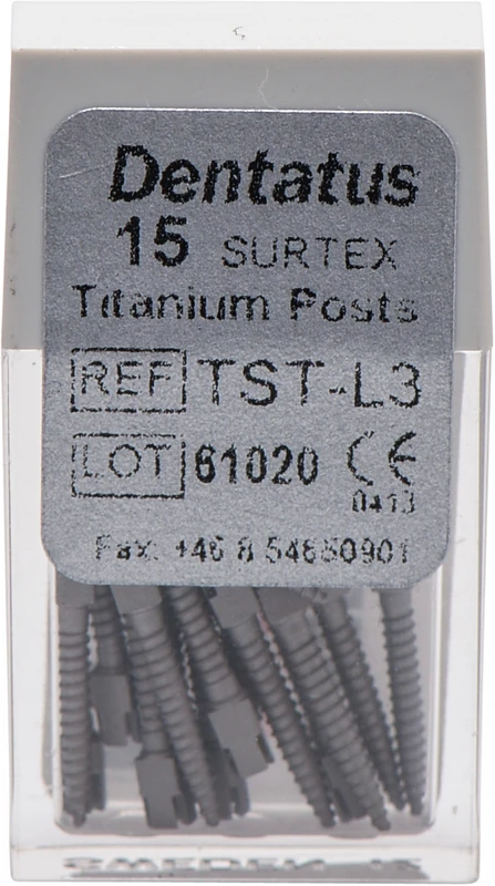 Classic Surtex Titan Wurzelstifte Packung 15 Stück 11,8 mm, Ø 1,35 mm, Größe 3