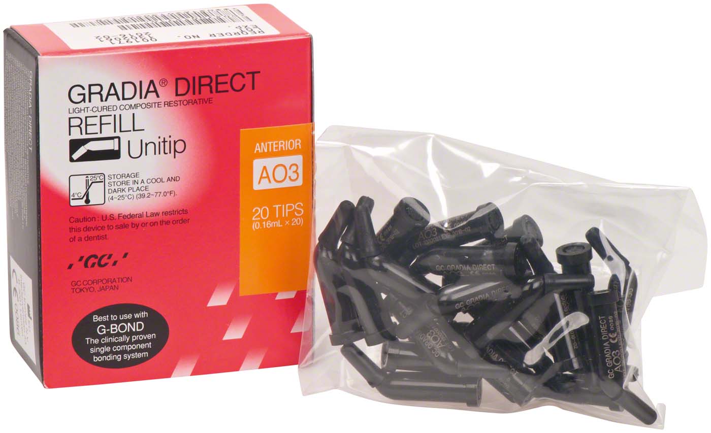 GC GRADIA® DIRECT Packung 20 x 0,24 g Unitip Anterior AO3 GC GRADIA® DIRECT GC