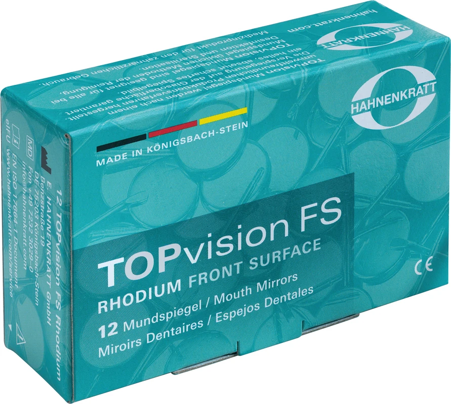 TOPvision FS Packung 12 Stück SS-Stiel 4 plan, Ø 22 mm, Rhodium