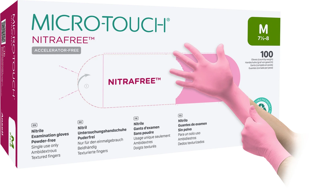 MICRO-TOUCH® NITRAFREE™ Packung 100 Stück puderfrei, rosa, L