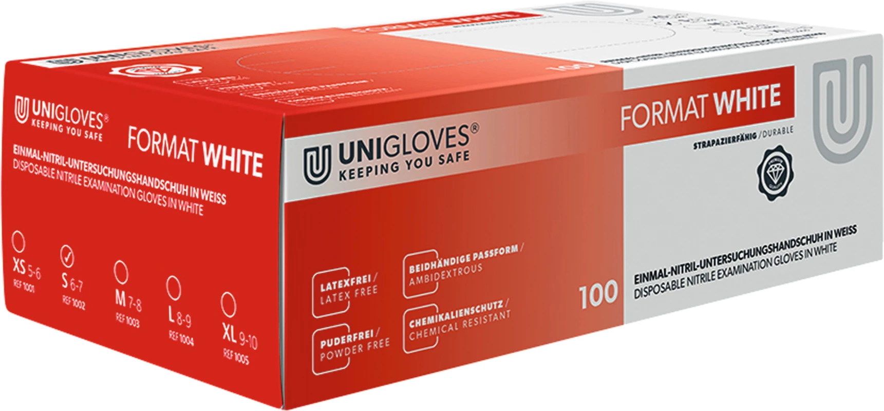 FORMAT Packung 100 Stück puderfrei, weiß, S