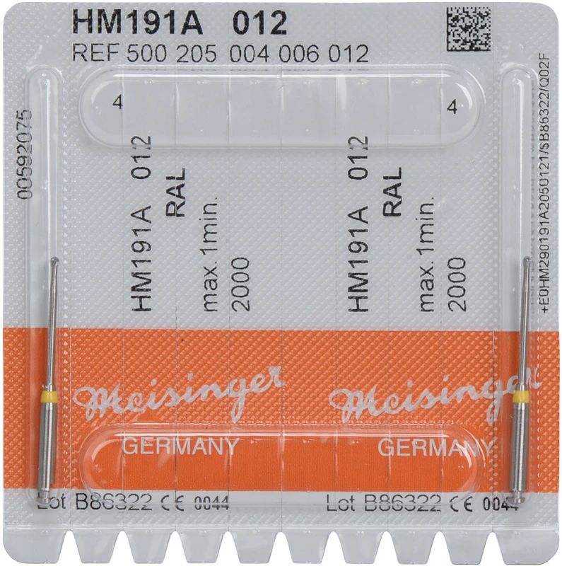 Endo Access Bur 191A Packung 2 Stück gelb, RAL, Figur 004, Kopf: 16 mm, Total: 31 mm, ISO 012