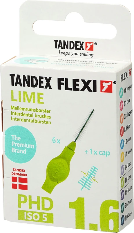 FLEXI® Interdentalbürsten PHD Packung 6 Stück lime, PHD 1.6 (Ø 1 mm), ISO 5