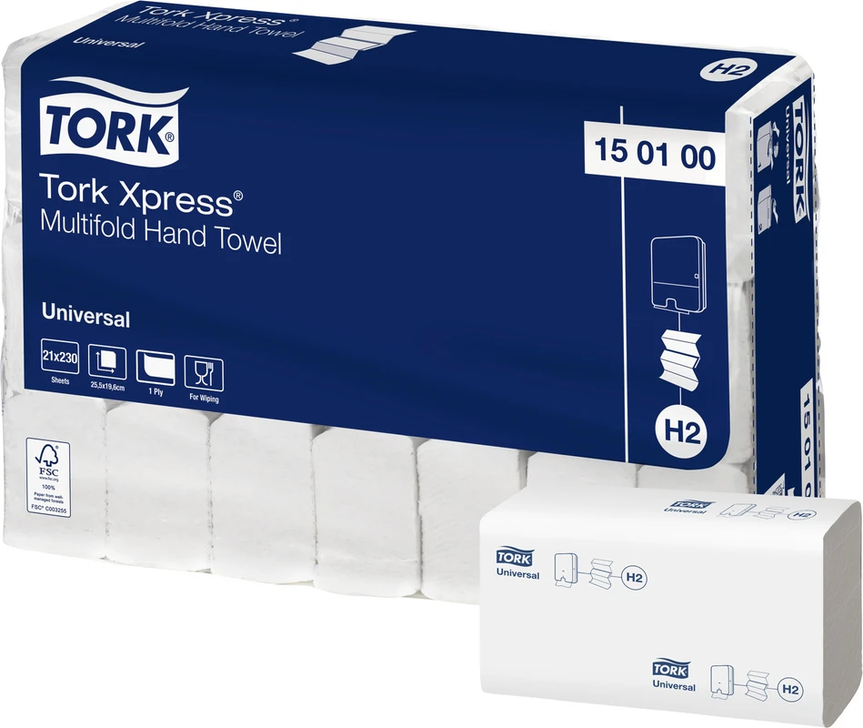 TORK Xpress® Multifold Handtücher Packung 21 x 230 Stück 1-lagig, weiß