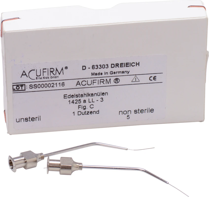 Spülkanülen Packung 12 Stück gebogen, länge 40 mm, Ø 1,5/0,9 mm