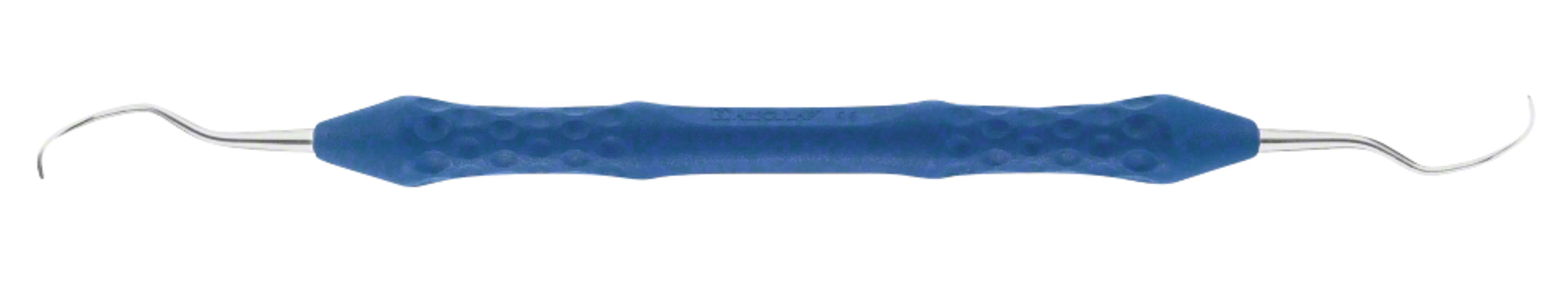 Titanküretten nach Langer AC Stück Figur 3/4, 175 mm, PEEK Griff, Titan, blau