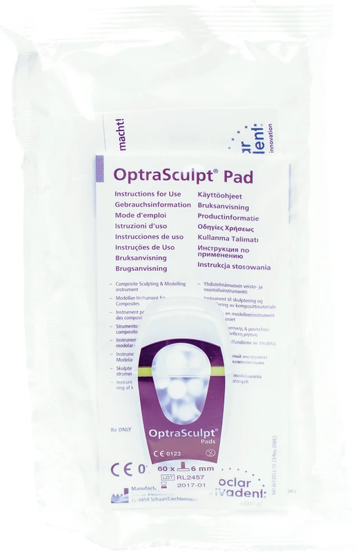 OptraSculpt® Pad Refill Packung 1 OptraSculpt Pad 6 mm/60, 1 Gebrauchsinformation, 1 Cross Marketing Card