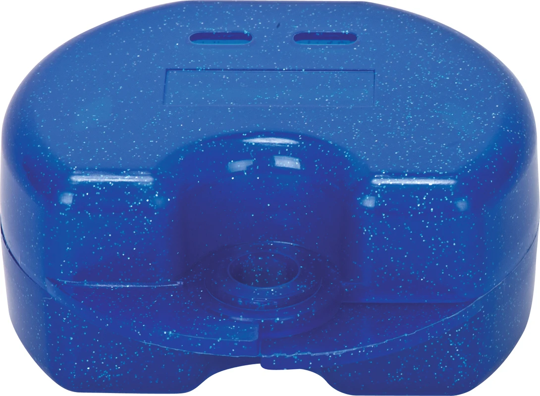 Zahnspangendose Glitter Stück blau
