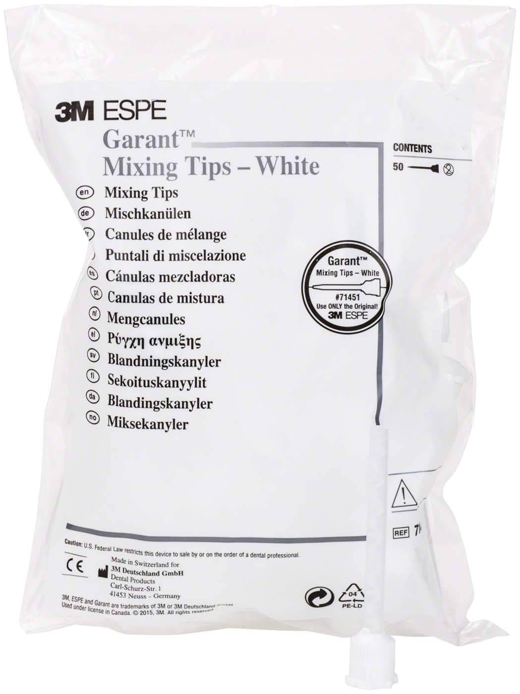 Garant™ Mischkanülen weiß Packung 50 Stück weiß