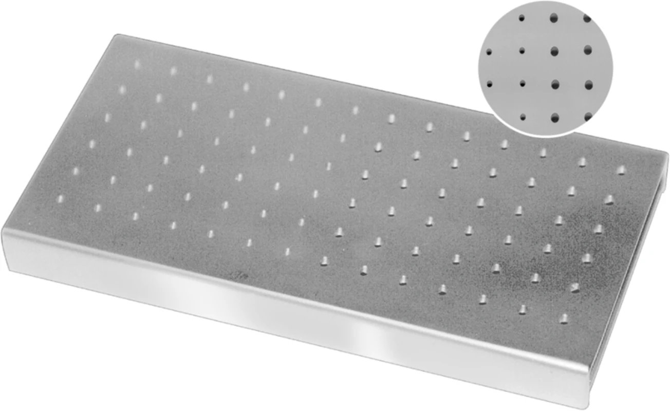 Bohrerständer Stück für 84 Bohrer (42 Bohrer FG FG Ø 1,6 mm, 42 Bohrer RA RA Ø 2,4 mm) 150 x 75 x 14 mm