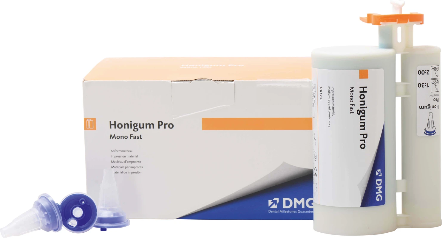 Honigum Pro Mono Fast Packung 380 ml Doppelkartusche, 10 MixStar-Tips Honigum Pro Mono Fast DMG