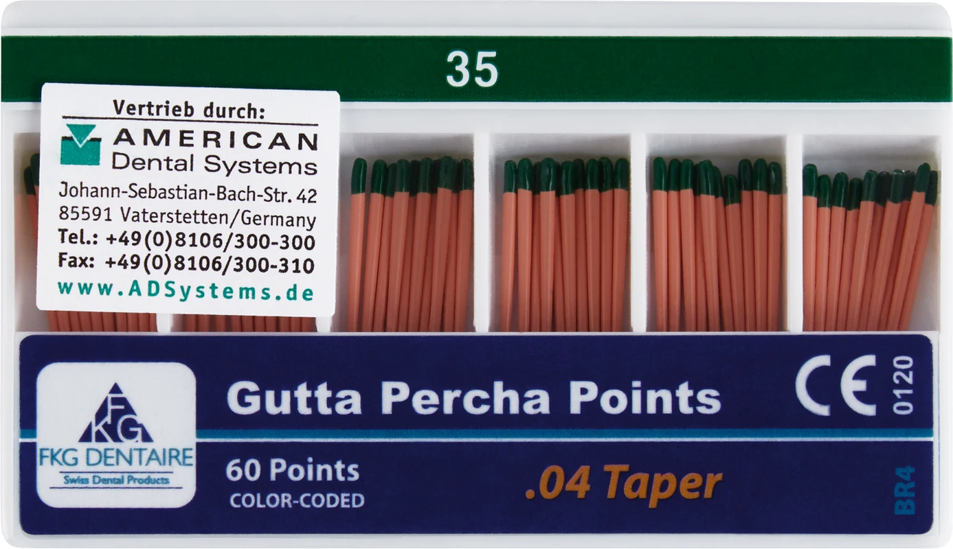 FKG Gutta Percha Packung 60 Stück Taper.04 ISO 035
