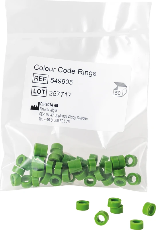 Colour Code Rings Packung 50 Stück grün