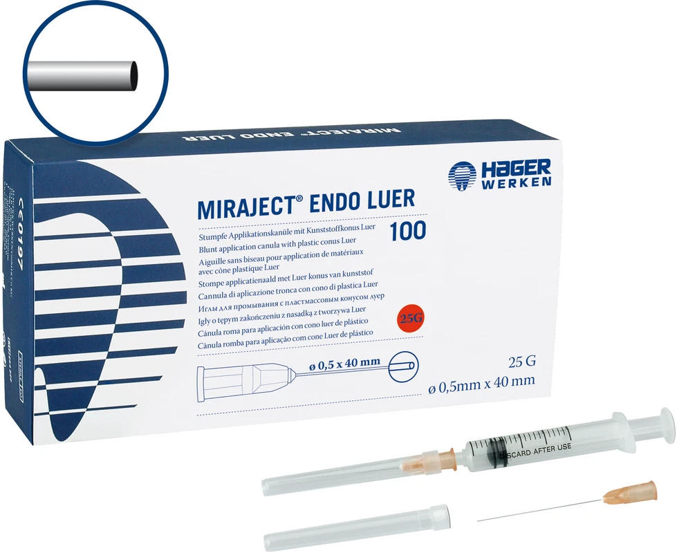 MIRAJECT® ENDO LUER Packung 100 Stück, G25 &Oslash; 0,5 x 40 mm