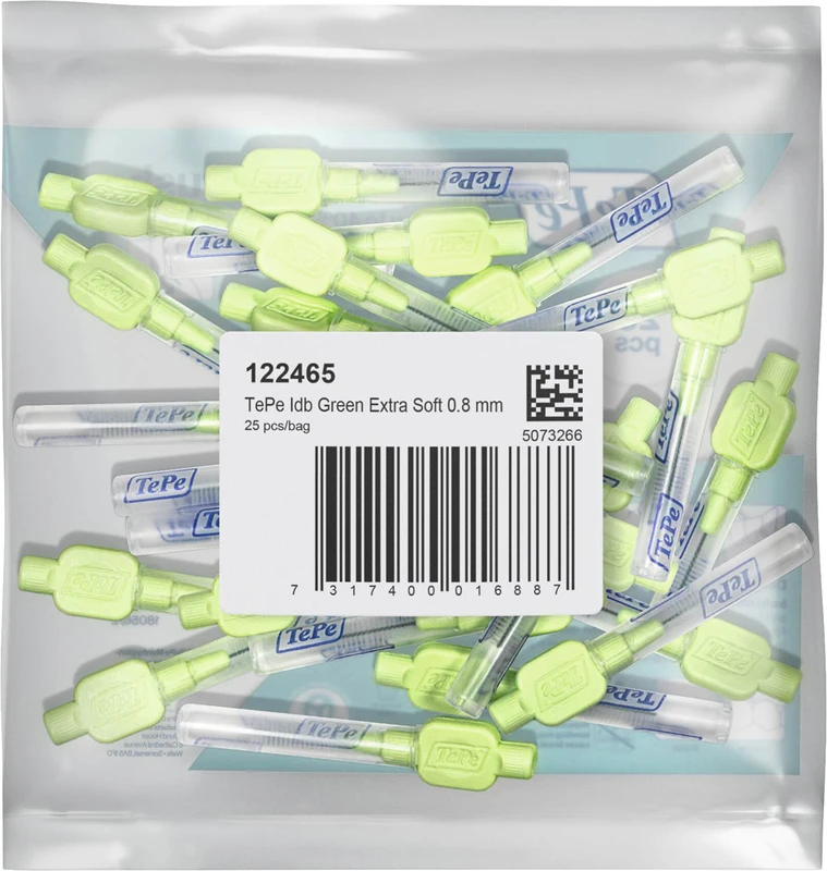 TePe® Interdentalbürsten Extra Soft Packung 25 Stück grün, Ø 0,8 mm