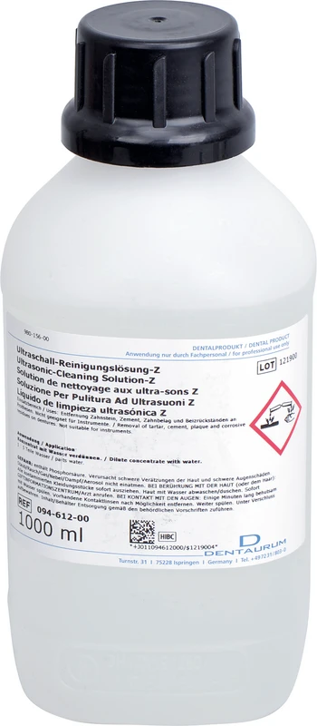 Ultraschall-Reinigungslösung Flasche 1 Liter Ultraschall-Reinigungslösung Dentaurum