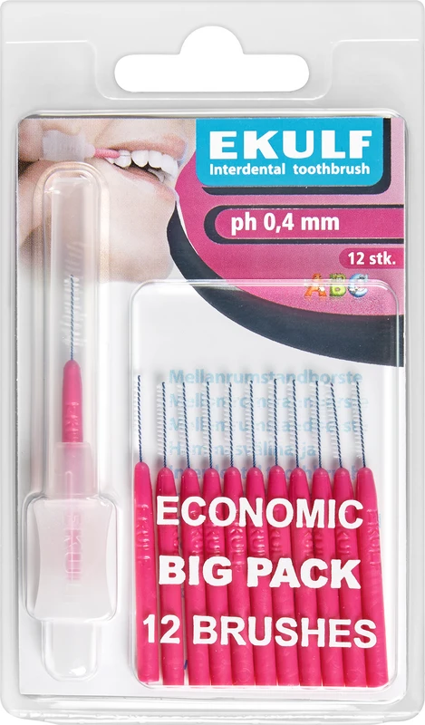 EKULF Interdentalbürsten ph Packung 12 Stück lila, Ø 0,4 mm
