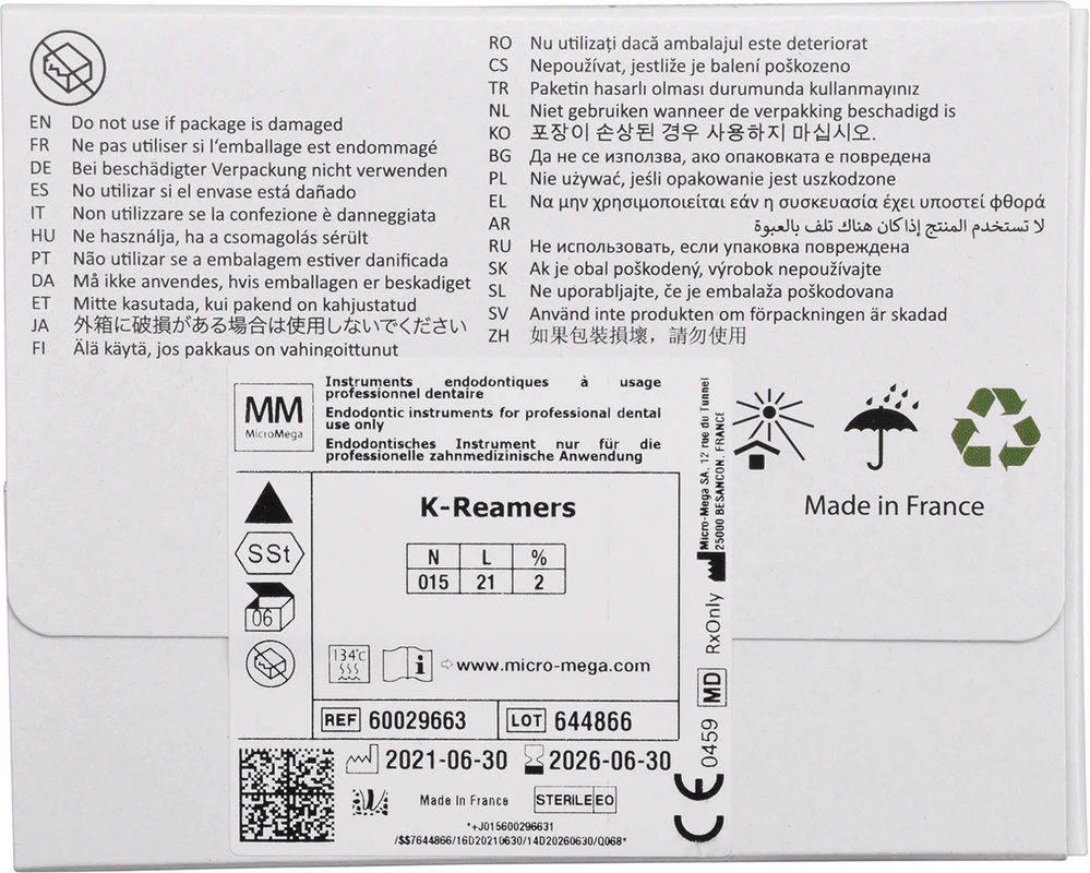 B6 K-Reamers Packung 6 Stück 21 mm, ISO 015