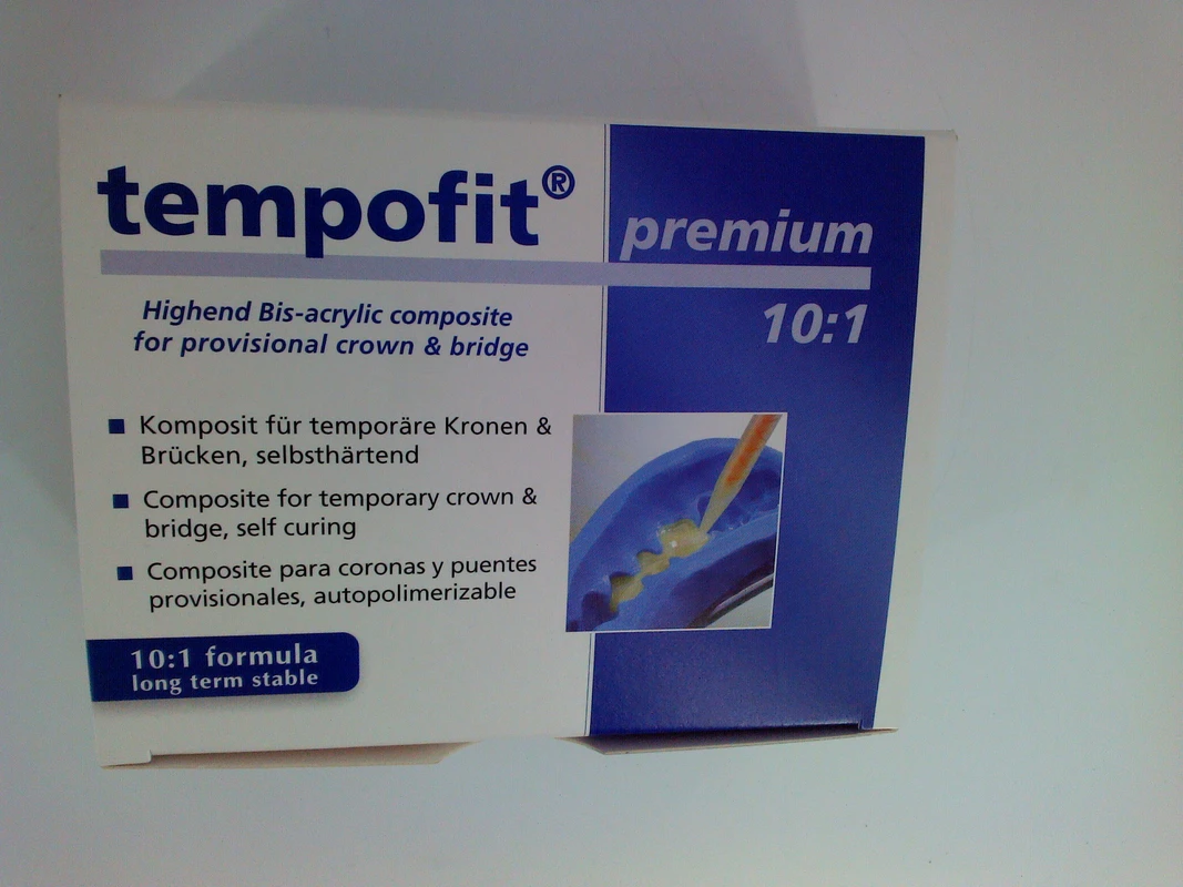 tempofit® premium Standardpackung 50 ml Doppelkartusche A1, 10 Mischkanülen blau