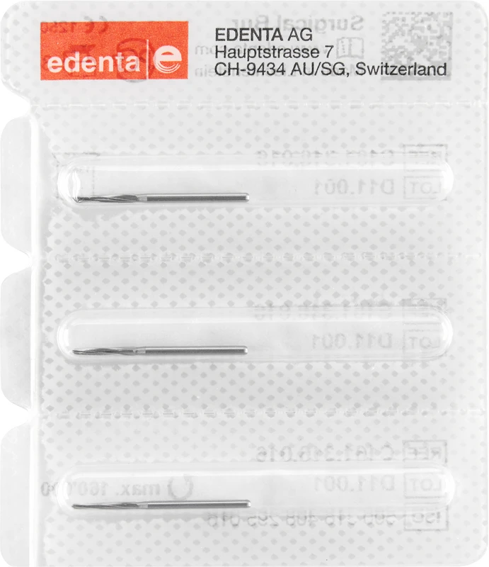 Chirurgie Knochenfräser nach Lindemann C161 Packung 3 Stück FG XL, Figur 408, 9 mm, ISO 016 Jo-Jo MirusMix