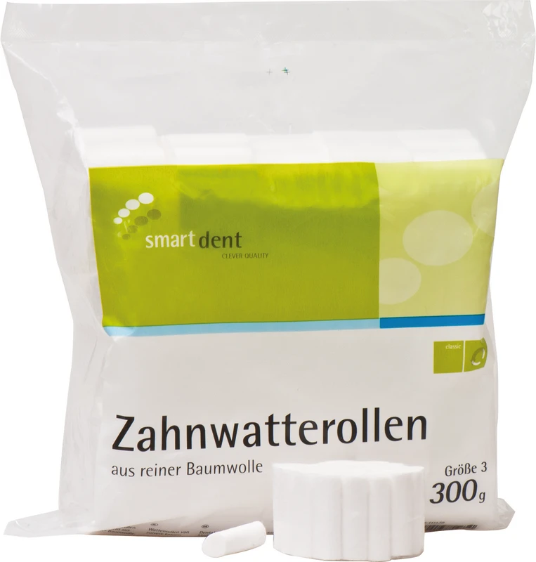 smart Zahnwatterollen Packung 300 g Größe 3 smart Zahnwatterollen smartdent