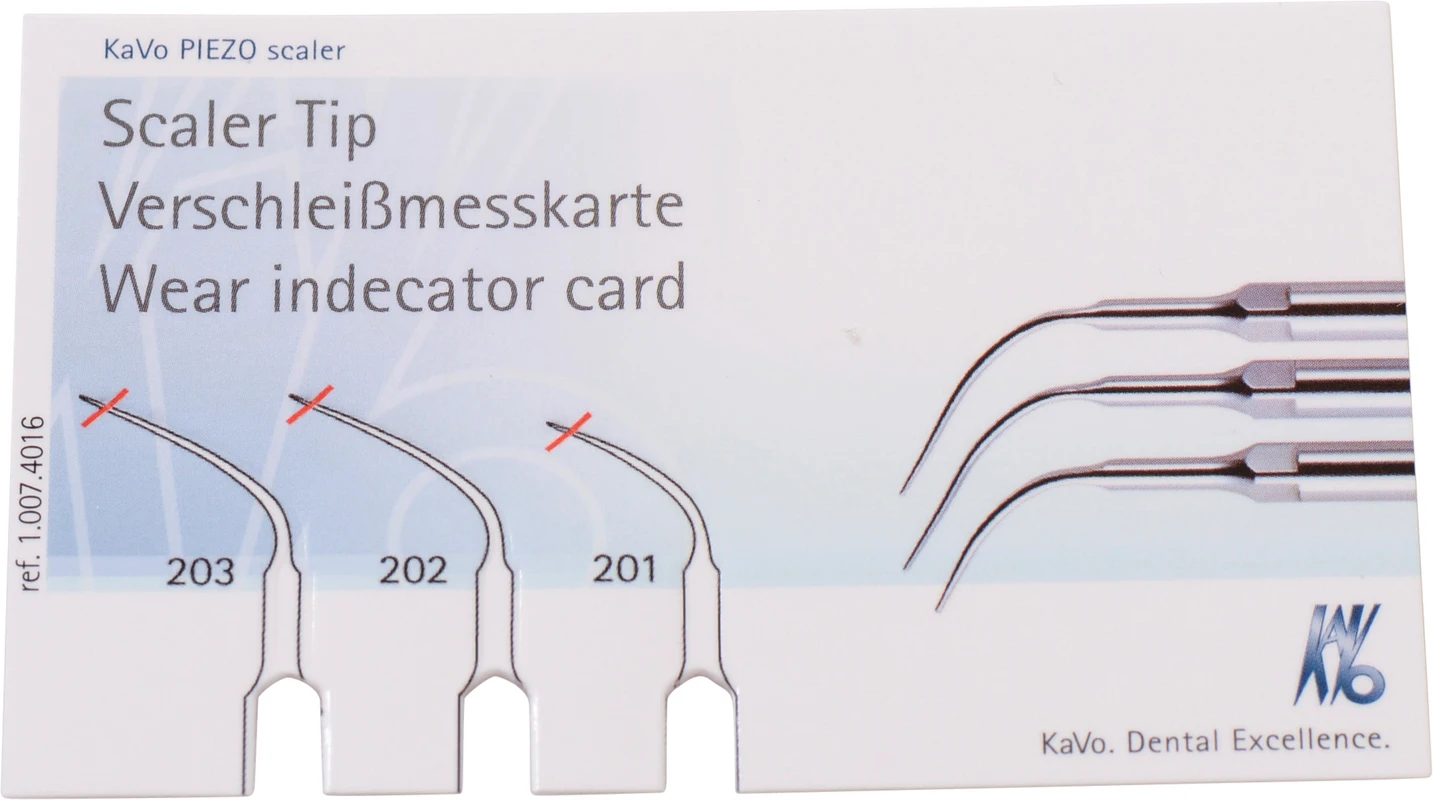 Scaler Tip Verschleißmesskarte Stück für PIEZO Scaler VITABLOCS® TriLuxe forte VITA