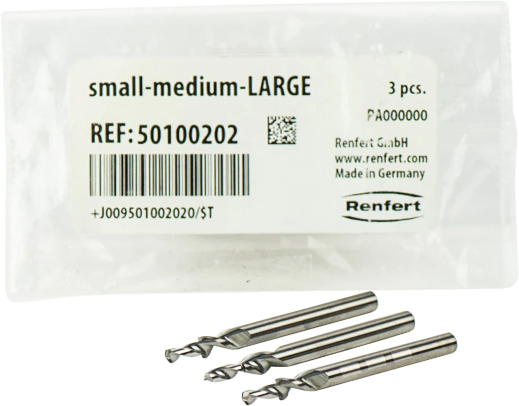 Top spin Bohrer Packung 3 Stück large Bohrtiefe 5,8 mm, Kopf 2,02 mm, Schaft 3 mm