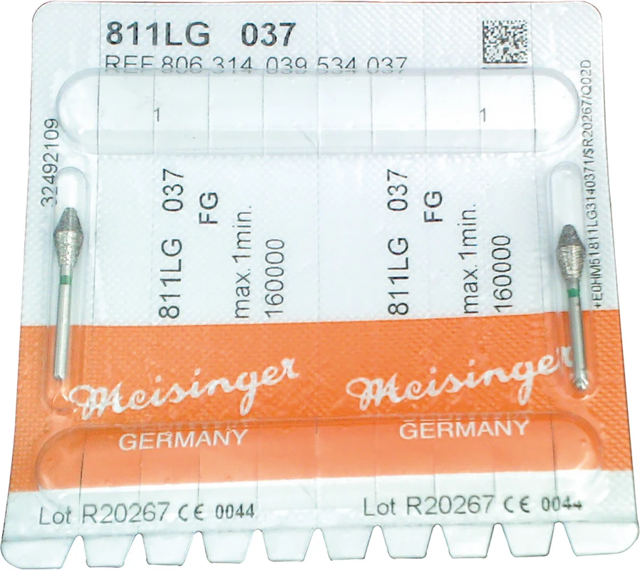Diamanten 811 Packung 2 Stück grün grob, FG, Figur 039 Doppelkegel, 7 mm, ISO 037