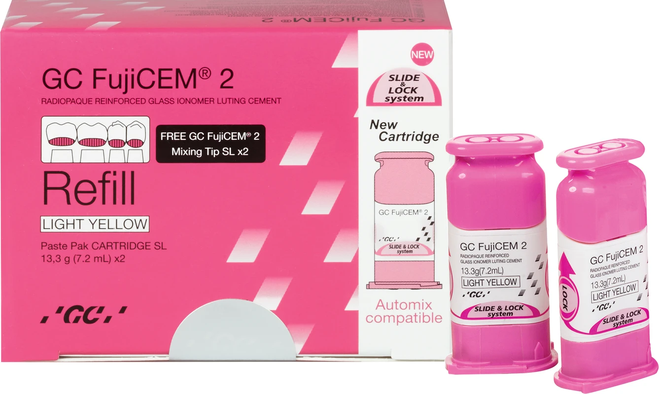 GC FujiCEM® 2 SL Refill Packung 2 x 7,2 ml Kartuschen SL, 1 Mixing Pad N° 22 GC FujiCEM® 2 SL GC
