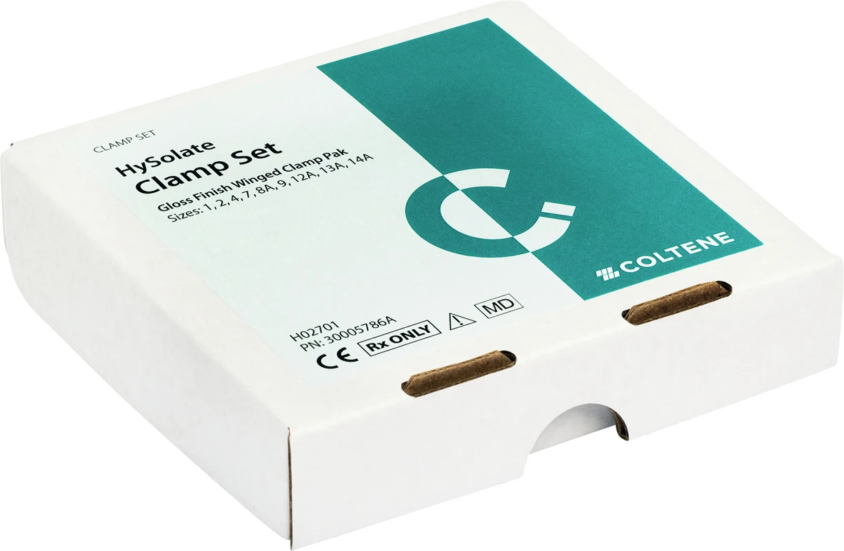 HYGENIC® Dental Dam Sortiment 9 Klammern mit Flügel (Größe 1, 2, 4, 7, 8A, 12A, 13A, 14A)