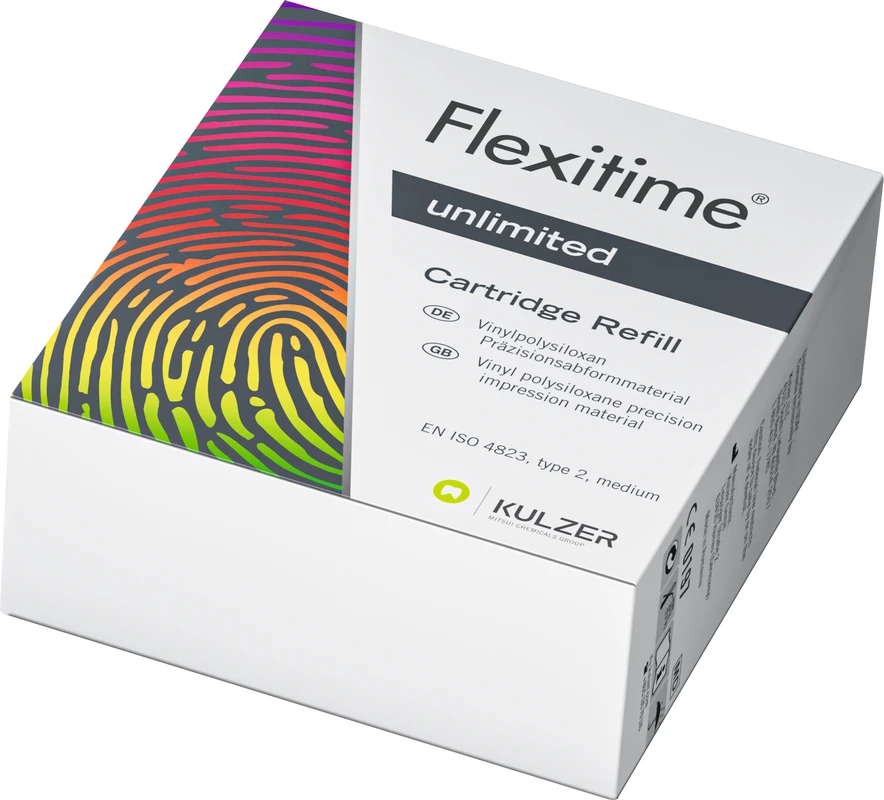 Flexitime® unlimited Refillpackung 2 x 50 ml Kartusche, 5 Mixing Tips, 6 Intraoral Tips, 1 Gebrauchsinformation