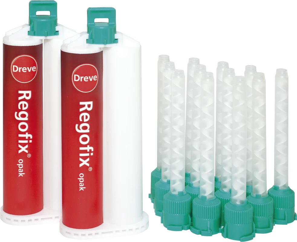 Regofix® opak Packung 2 x 50 ml Doppelkartusche, 12 Mischkanülen grün