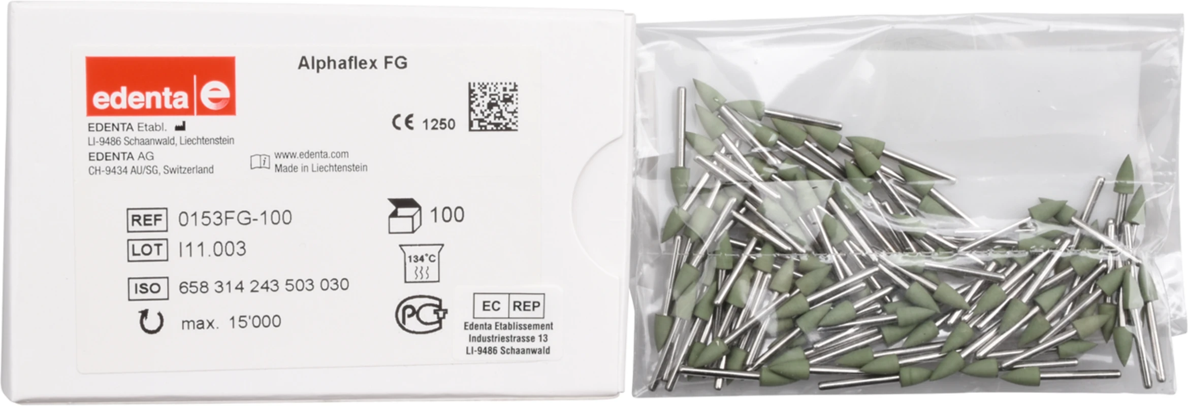 Alphaflex Packung 100 Stück grün, FG, Figur 243, 6 mm, ISO 030