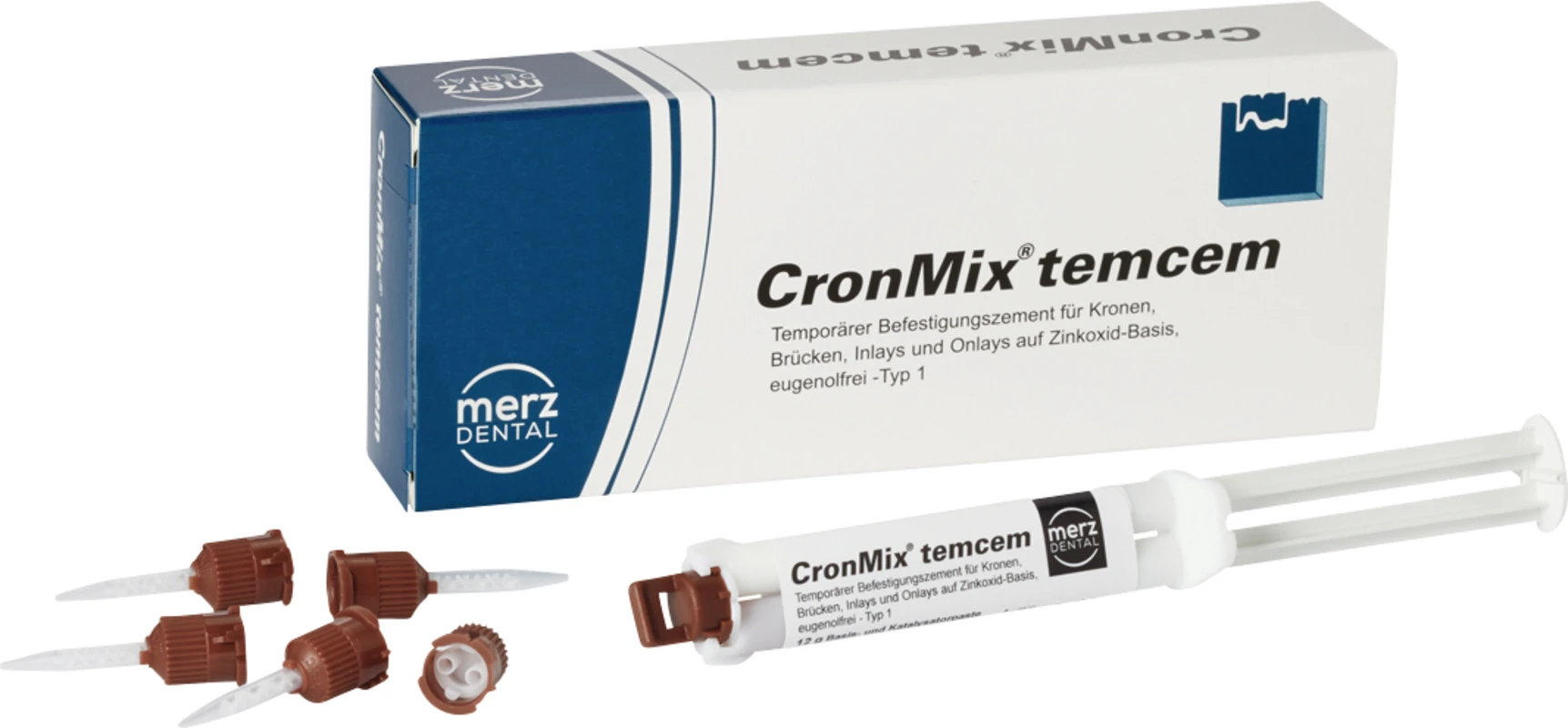 CronMix® temcem Packung 2 x 12 g Doppelkammerspritze, 10 Mischkanülen