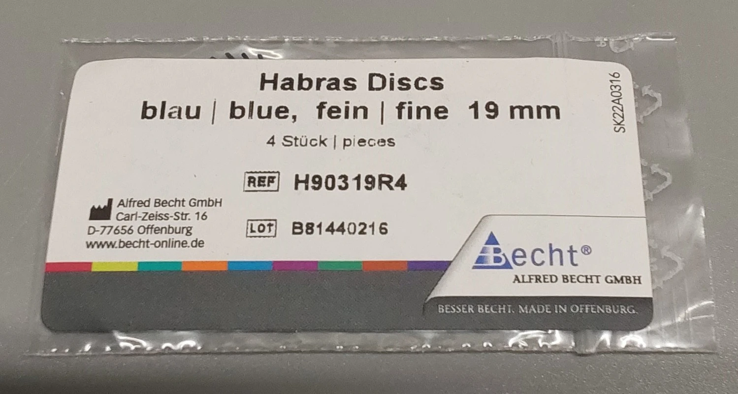 HABRAS Disc Packung 4 Discs 19 mm blau fein