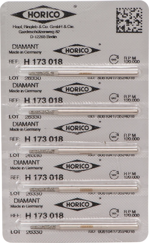 Diamantschleifer H 173 Packung 5 Stück HP, Figur 173, 10 mm, ISO 018