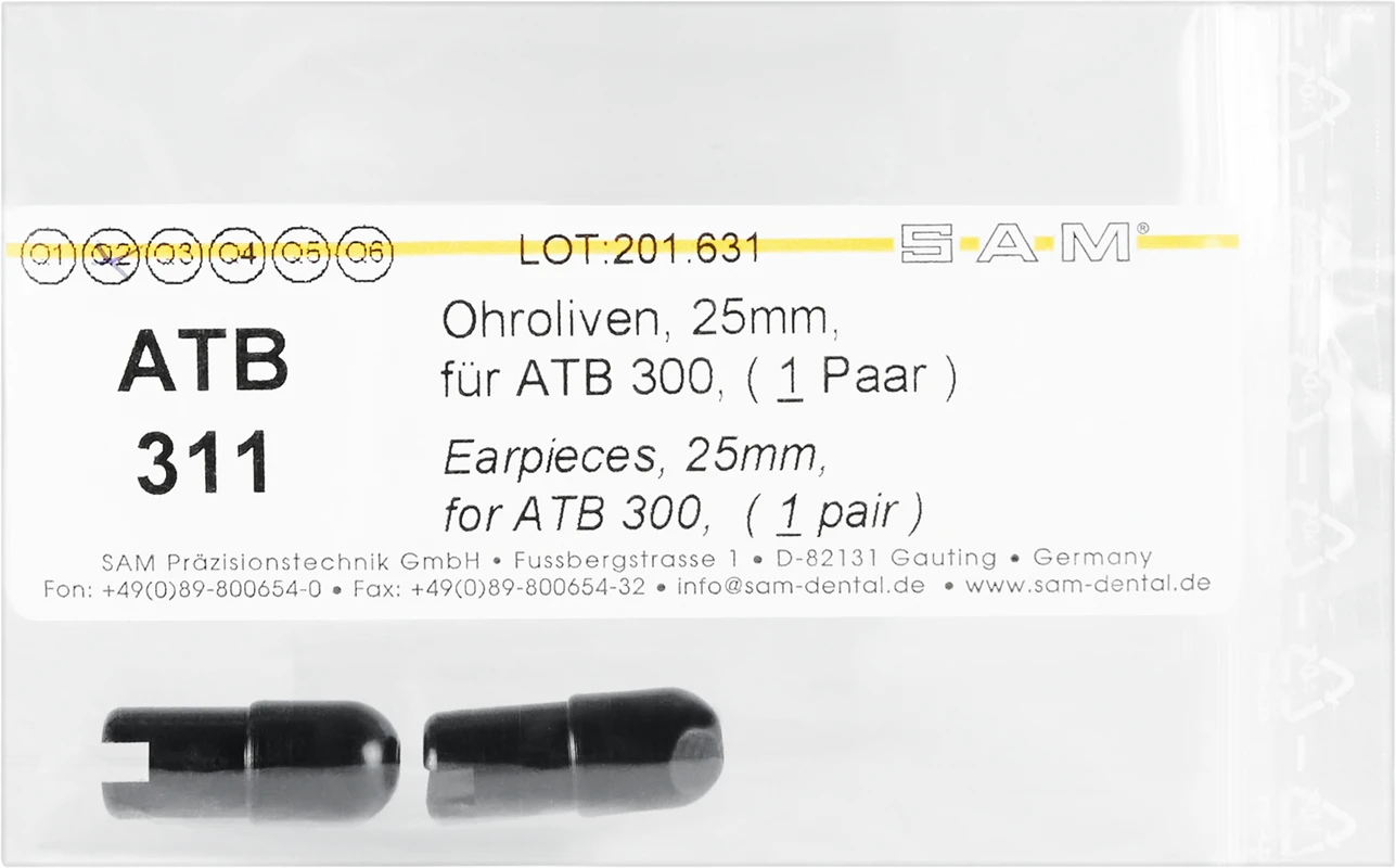 Ohroliven Packung 2 Stück schwarz, neue Ausführung, 25 mm, für ATB