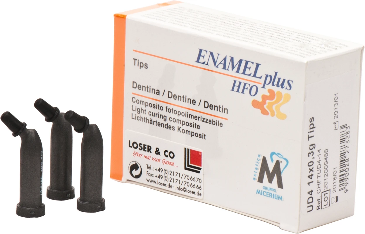 ENAMEL plus HFO Packung 14 x 0,3 g Minifill dentin UD4-A4