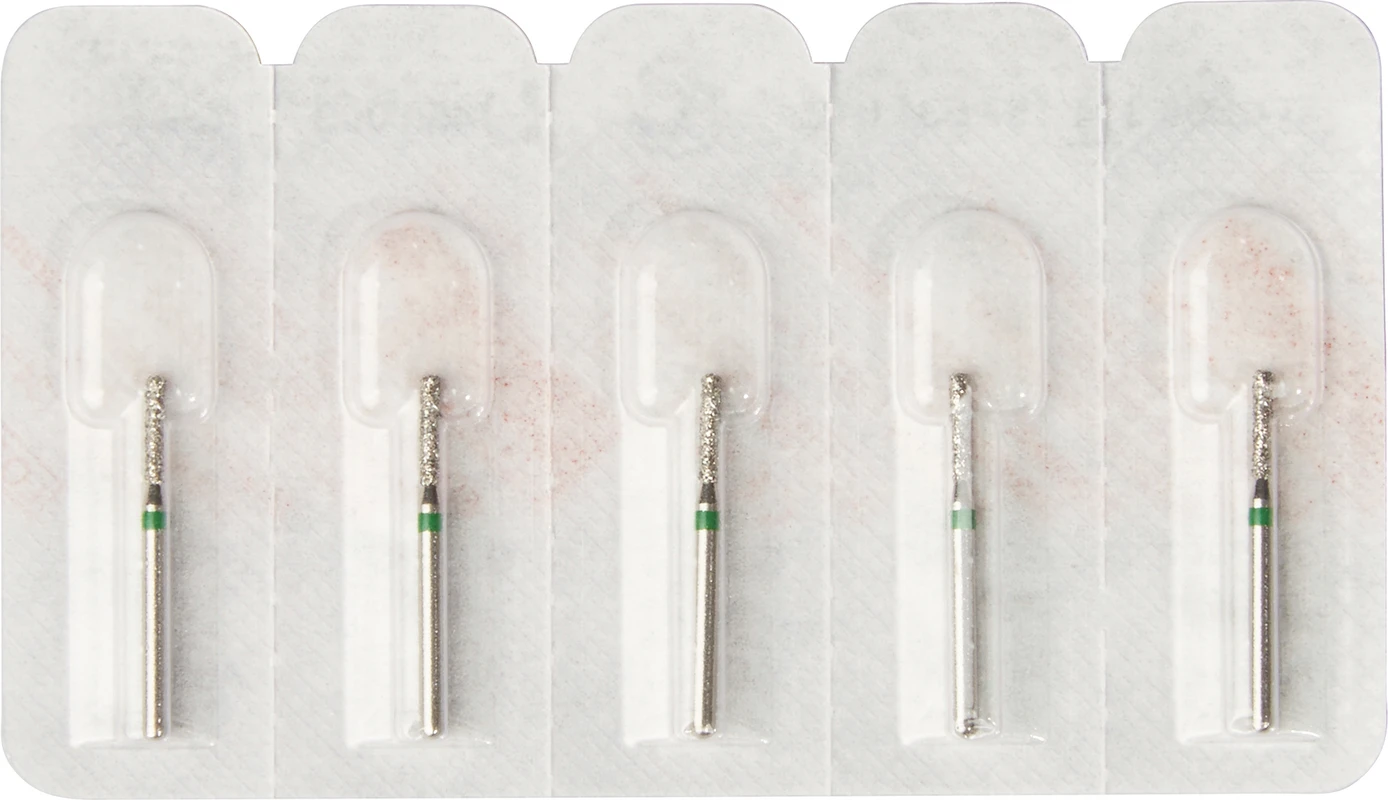 Diamanten 836KR Packung 5 Stück grün grob, FG, Figur 157 Zylinder Kante rund, 6 mm, ISO 012