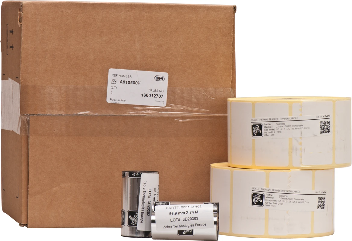 LisaSafe Packung 2 Stück mit jeweils 2.100 Etiketten sowie 2 Druckerpatronen