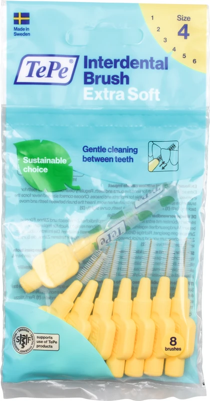 TePe® Interdentalbürsten Extra Soft Packung 8 Stück gelb, Ø 0,7 mm