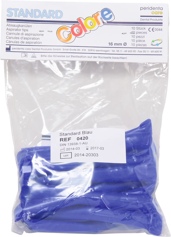 Absaugkanülen Standard Packung 10 Stück blau