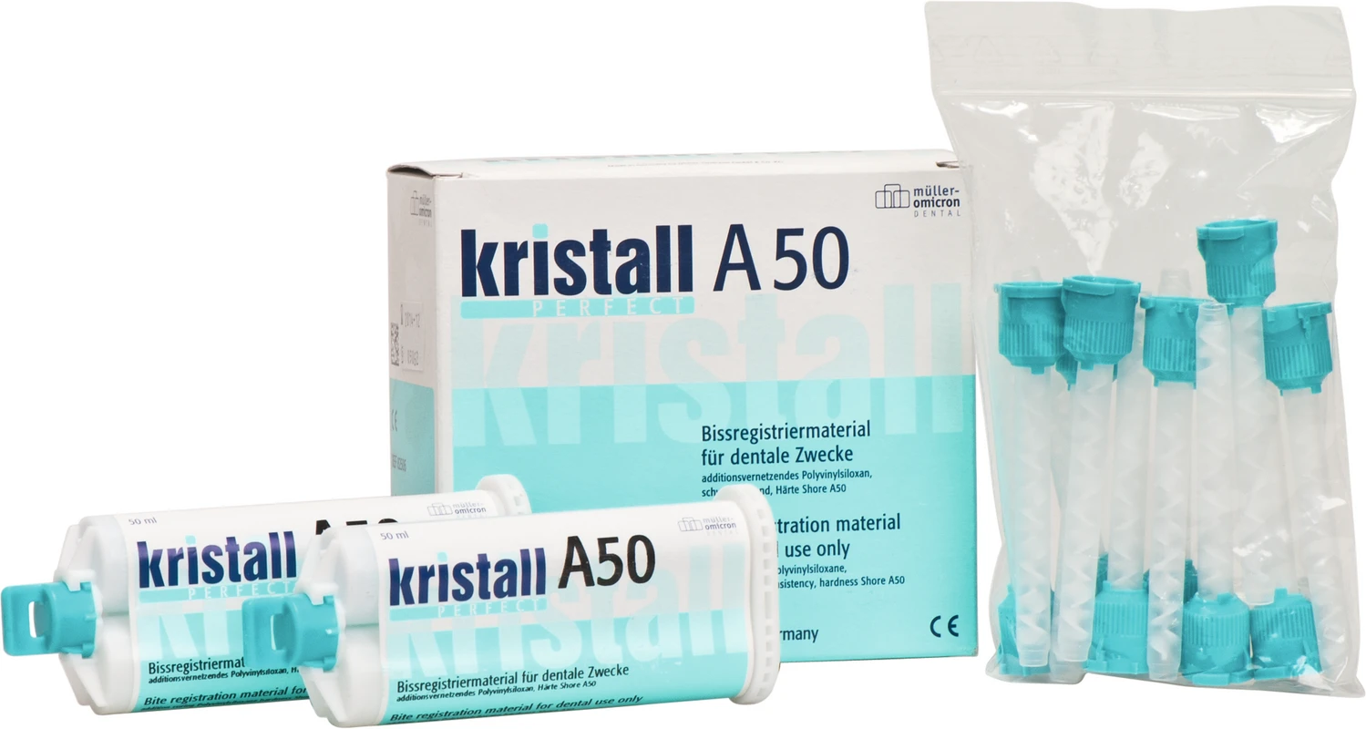 kristall® PERFECT A50 Packung 2 x 50 ml Kartusche, 12 Mixing Tips grün