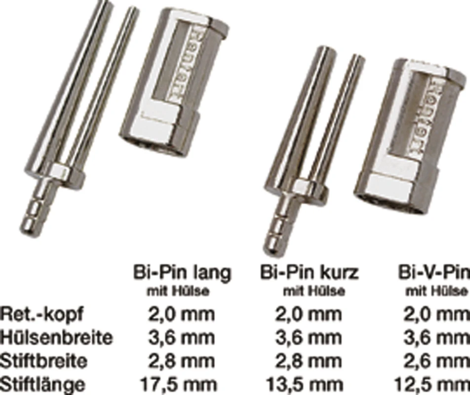 Bi-Pin kurz/lang Packung 1.000 Stück mit Hülse kurz